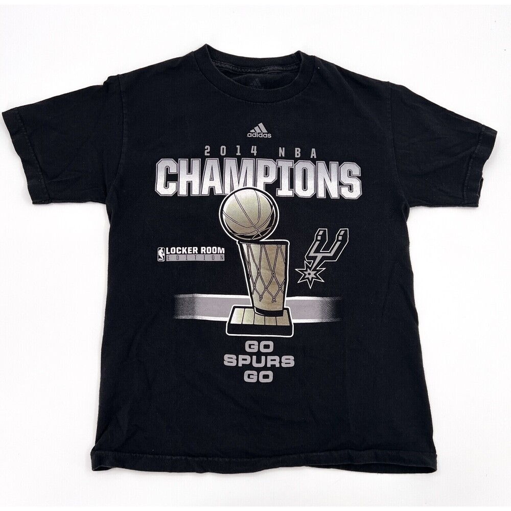 San Antonio SPURS Shirt Adult Small Black TShirt NBA 2014 Champion Finals Adidas